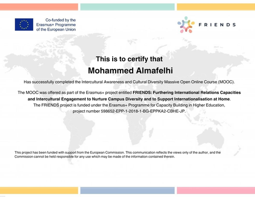 Mohammed Almafelhi Intercultural Awareness and Cultural Diversity Massive Online Open Course IACD MO.png