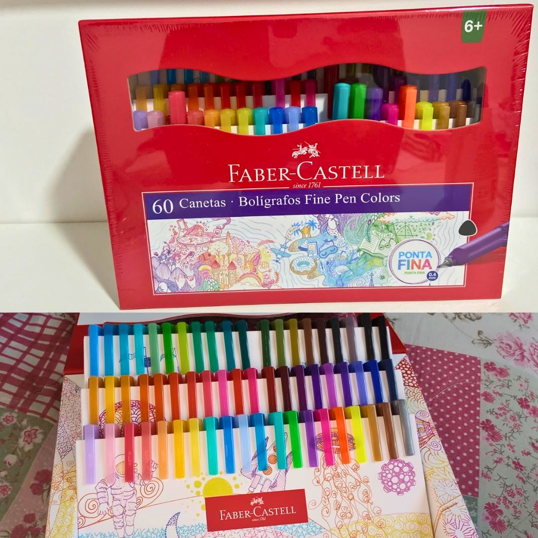 Caneta Ponta Fina, Faber-Castell, Fine Pen,FPB/ES60ZF, 60 cores, Multicor