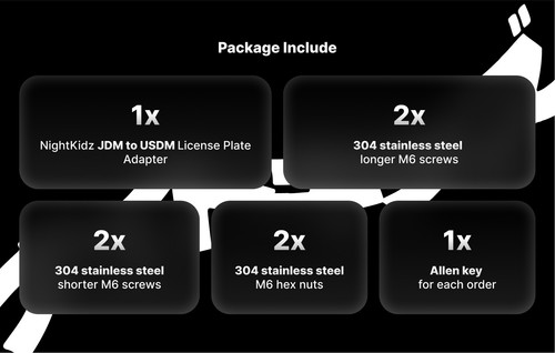 NightKidz JDM to USDM License Plate Adapter 1PCS 4.jpg