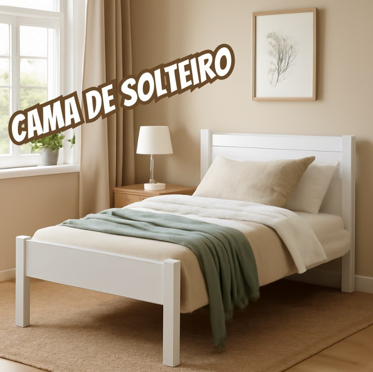 Cama Solteiro Barreto Siena – Branco Fosco