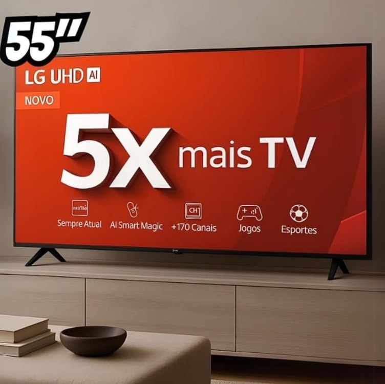 Smart Tv 4k 55 LG Uhd 55ut8000 Processador 5 Ger7 Ai Alexa/chromecast Integrado Otimizador De Jogos Webos 24 Com Controle Remoto Padrão