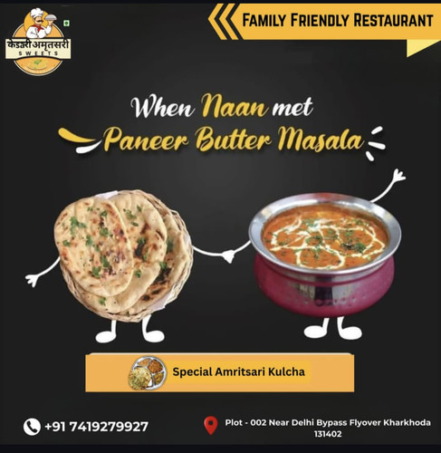 When Naan met Paneer butter masala at Kesari Amritsari Sweets.jpg