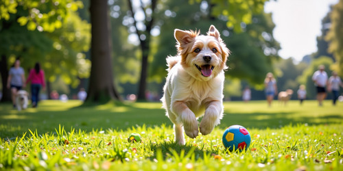 Subject Puppy like bouncy dog running and playing in a park tongue out tail wagging Composition Dog .jpg