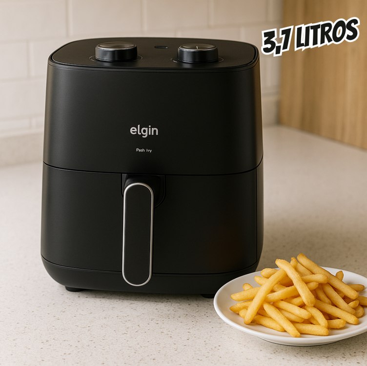 Fritadeira De Ar Petit Fry Elétrica 3.7l Preta Elgin Cor Preto