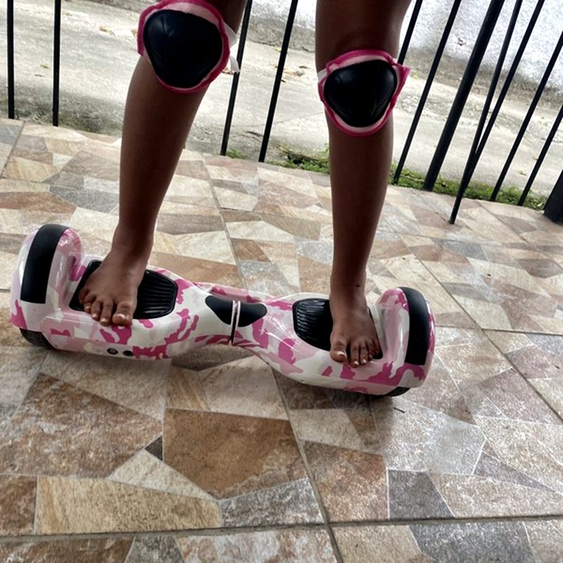 Hoverboard Skate Elétrico 6.5 Rosa Camuflado Led Bluetooth – Brinovar