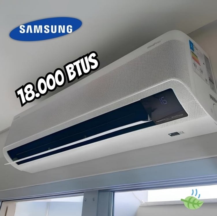 Samsung Ar-condicionado Split Inverter WindFree Connect AI 18.000 BTUs Frio Sem Vento AR18DYFABWKNAZ 220V