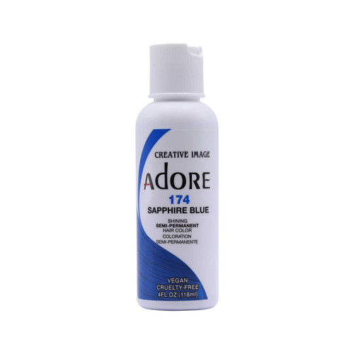 adore semi permanent hair color 174 sapphire blue 4 oz 118 ml