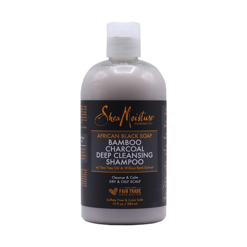 sheamoisture african black soap bamboo charcoal deep cleansing shampoo 13 oz 384 ml