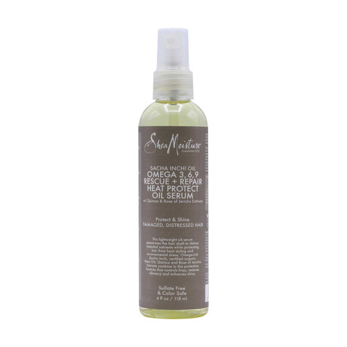 sheamoisture sacha inchi oil omega 3,6,9 rescue + repair heat protect oil serum 4 oz 118 ml