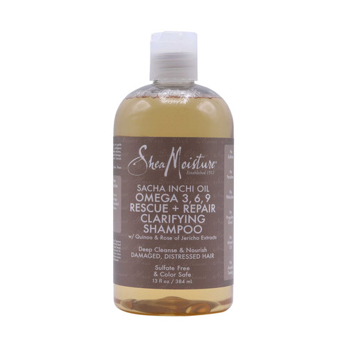 sheamoisture sacha inchi oil omega 3,6,9 rescue + repair clarifying shampoo 13 oz 384 ml