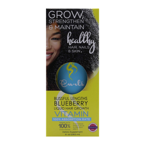 curls blueberry blissful lengths liquid hair growth vitamin 8 oz 236.5 ml