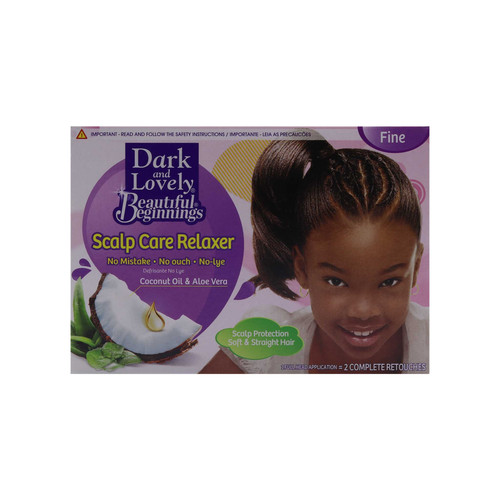 dark & lovely beautiful beginnings scalp care relaxer kit fine hair