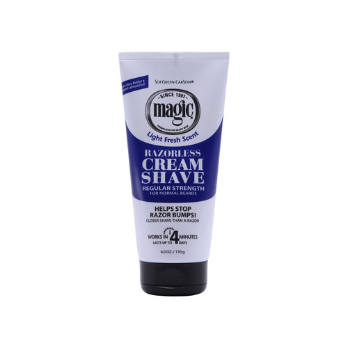 magic razorless cream shave regular strength blue 6 oz 170 g