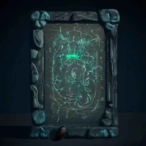 craiyon 084723 flat rectangular stone tablet brimming with magic power ancient runes ornate detail.png