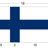 Finnish flag with proportions.