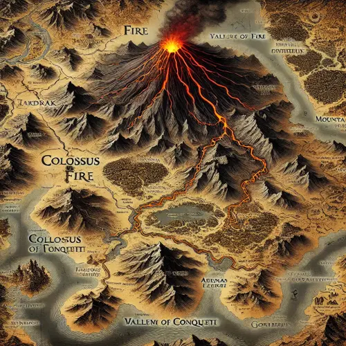 DALL·E 2025 03 09 17.02.17 A detailed fantasy map of Zardrak, the land of warlords. The continent is.webp