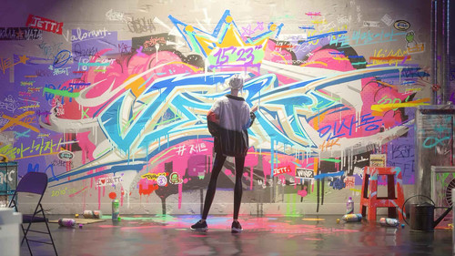 valorant jett graffiti wall hd wallpaper uhdpaper.com 7861g