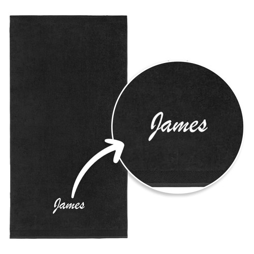 102820 BLK Personalized Velour Solid Colors Towels 04.jpg