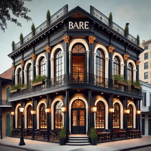 DALL·E 2025 03 10 12.06.18 A stylish, modern yet historically influenced two story building with a r.webp