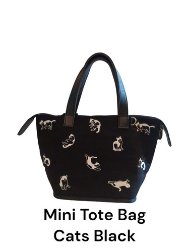 Mini Tote Bag Cats Black.jpg