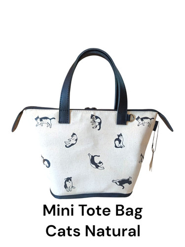 Mini Tote Bag Cats Natural.jpg