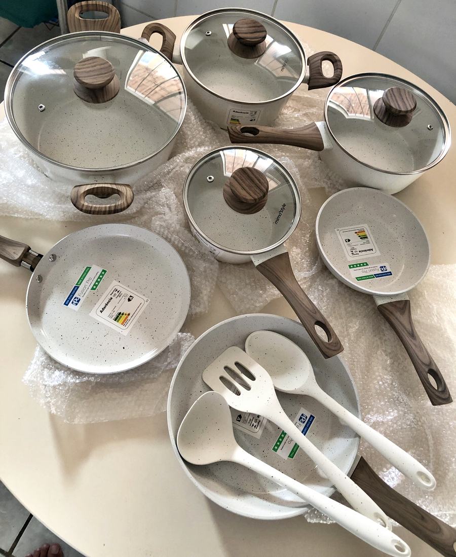 Conjunto De Panelas Com 10 Peças Cook Marmol Mimo Style
