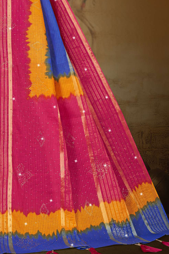 Payal Speech Blue Pallu View.png