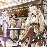 Konachan.com 296506 animal aqua eyes autumn azur lane book boots breasts cat catgirl dress food grou