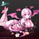 Konachan.com 319052 ass blush candy chii aruel demon gloves gradient halloween logo lollipop long ha