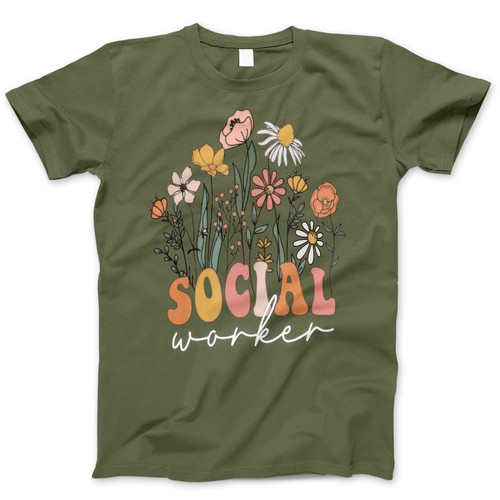 Photograph of four blank t-shirts greys beige and army green. Clipping path included. Ready for your.jpg