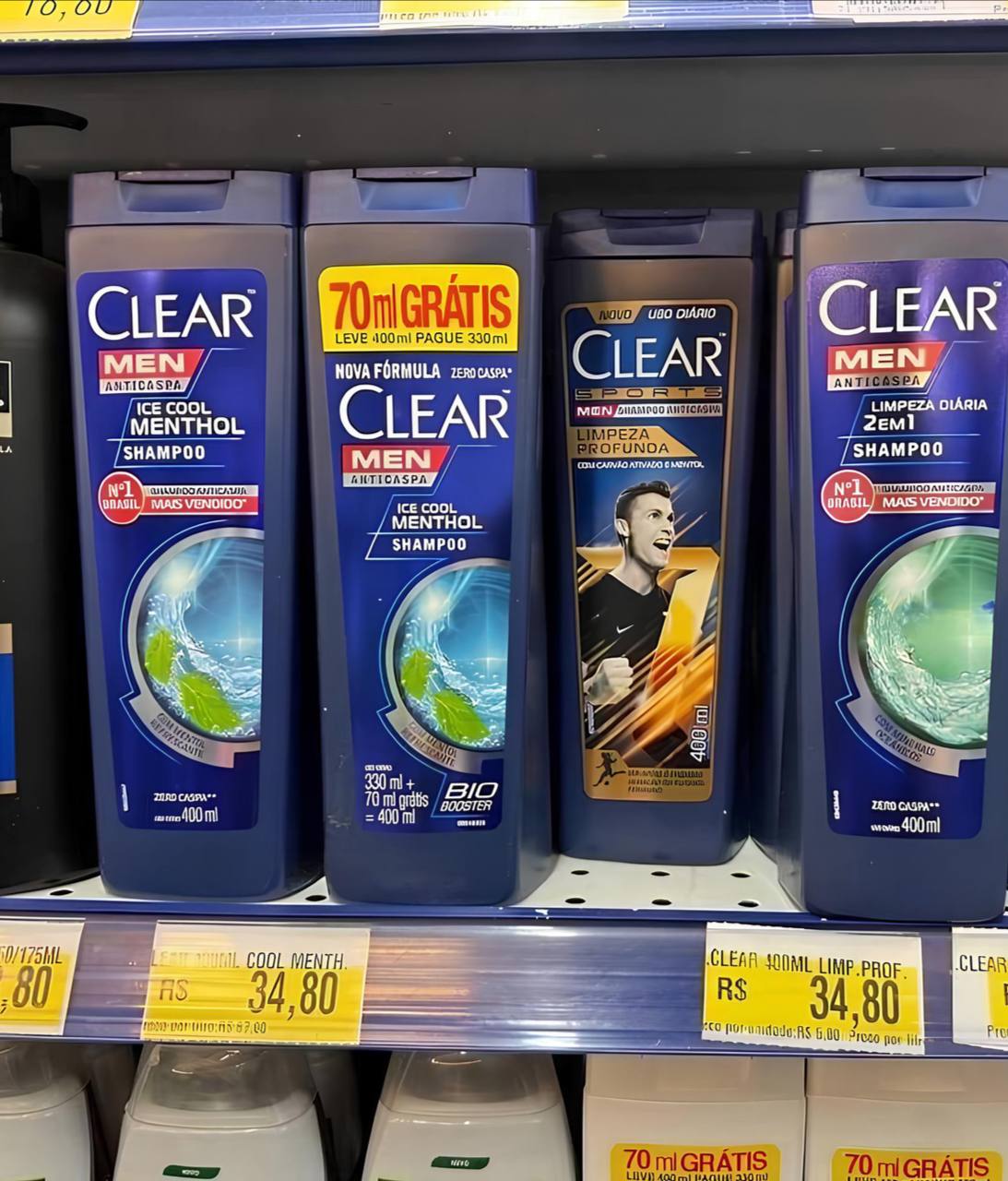 Shampoo Anticaspa Clear Sports Men Limpeza Profunda 400ml
