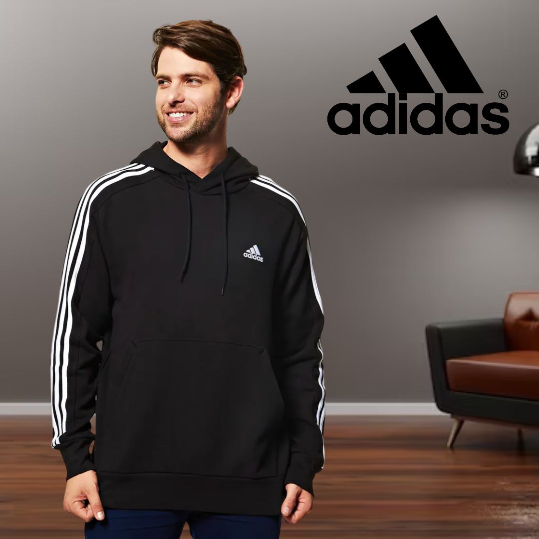 Moletinho Casual Masc Essentials 3 Stripes Com Capuz adidas