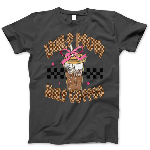 Photograph of four blank t-shirts greys beige and army green. Clipping path included. Ready for your.jpg