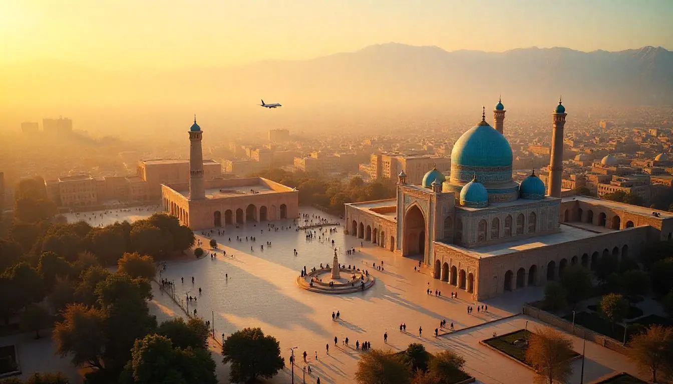 تصویری از هواپیما در حال پرواز بر فراز منطقه مرکزی ایران در مسیر اصفهان