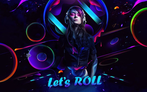 desktop wallpaper girl dj graffiti on dog female dj.jpg