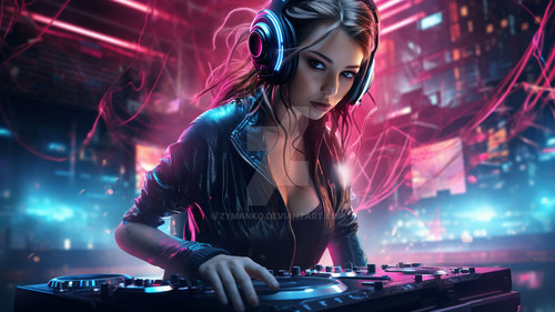 cyberpunk female dj fashion by zymanko dg7stlj fullview.jpg