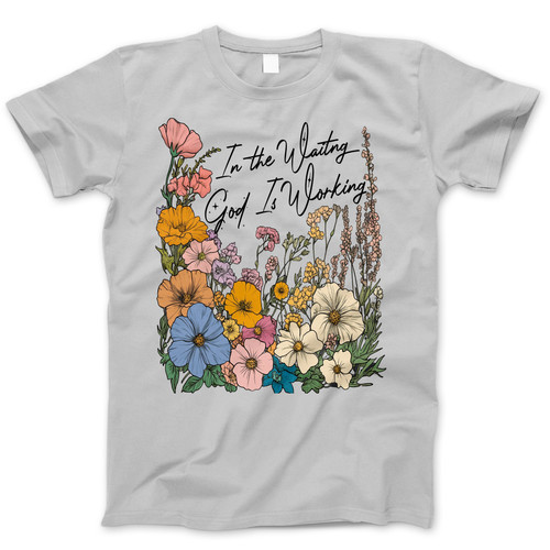 Photograph of four blank t-shirts greys beige and army green. Clipping path included. Ready for your.jpg