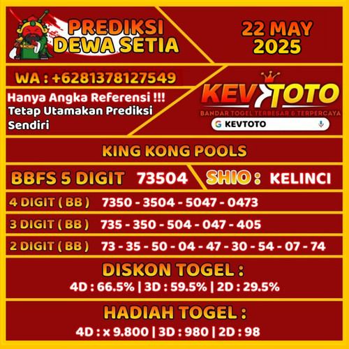 Prediksi Togel Toto 4D Kingkong Kamis 22 Mei 2025.jpg