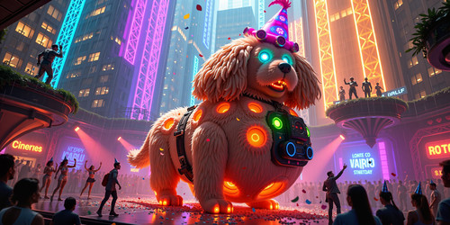  A hyper detailed cyberpunk birthday rave spectacle starring Big Belly Bob the plush labradoodle wit.jpg
