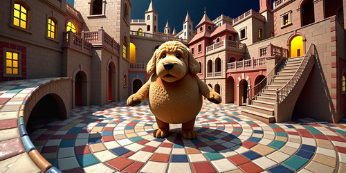 An astonishing Escher esque panorama where Big Belly Bob the thoroughly baffled plush labradoodle f.jpg