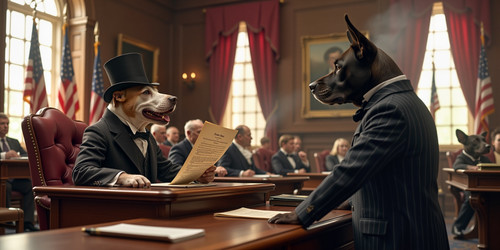 A whimsical historical reenactment scene featuring Big Belly Bob as a dignified dog inspired by Char.1