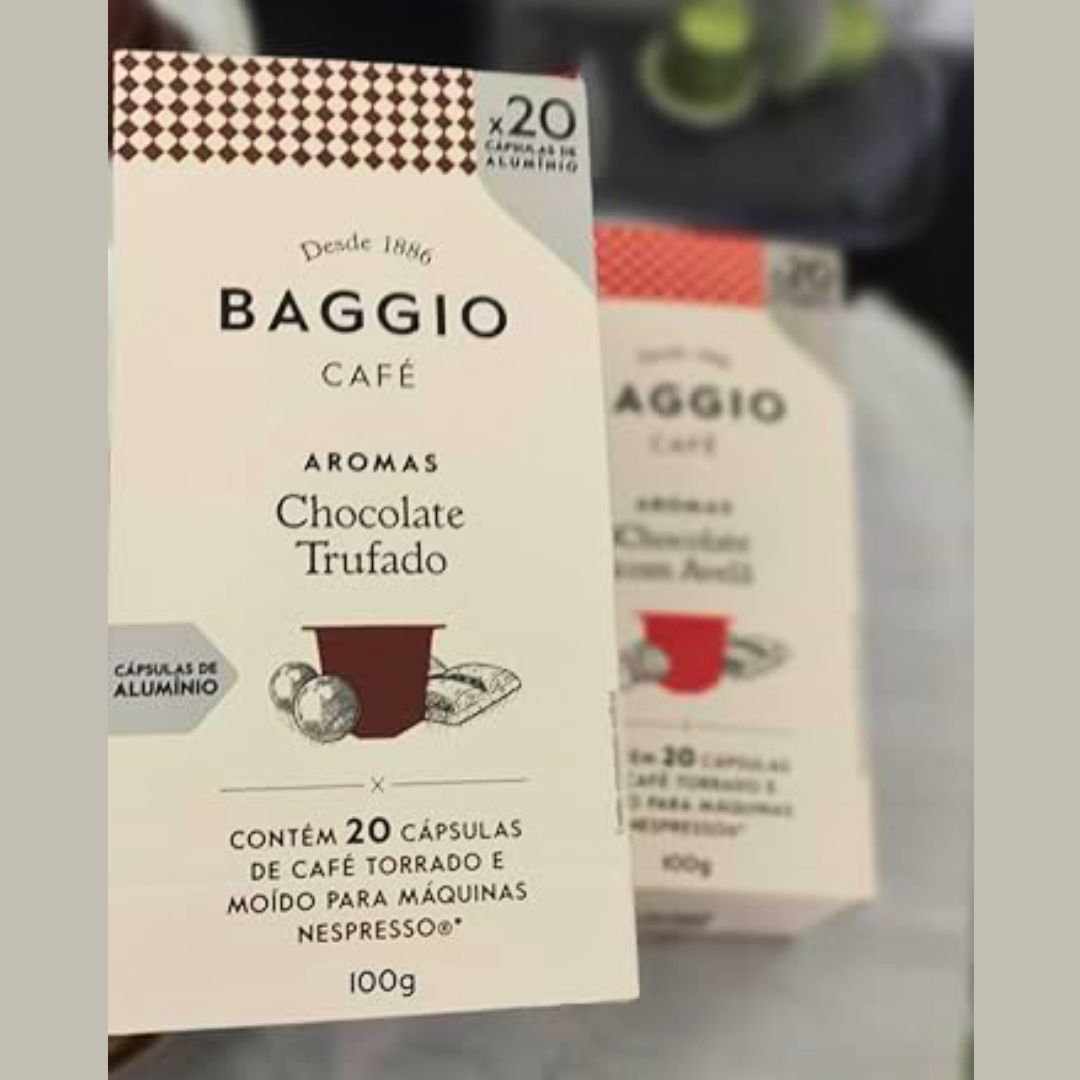 Cápsulas de Café Baggio Café Aroma Chocolate Trufado, compatível com Nespresso, contém 20 cápsulas Cápsulas de Café Baggio Café Aroma Chocolate Trufado, compatível com Nespresso, contém 20 cápsulas