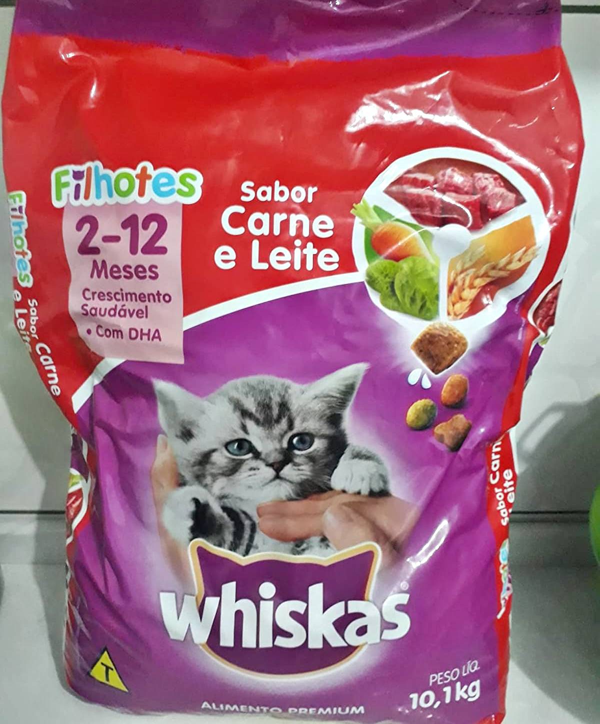 whiskas Ração Whiskas Carne E Leite Para Gatos Filhotes 10 1 Kg
