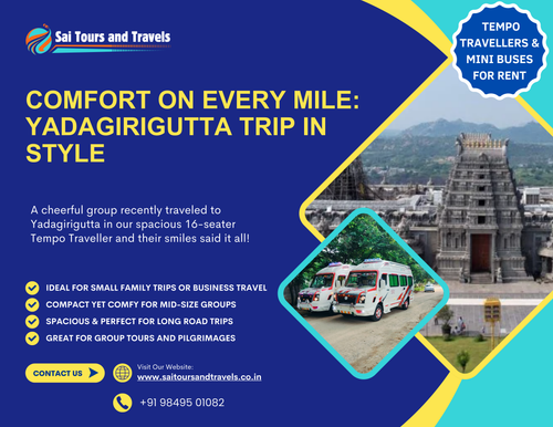 A cheerful group just returned from Yadagirigutta in our comfy 16 seater