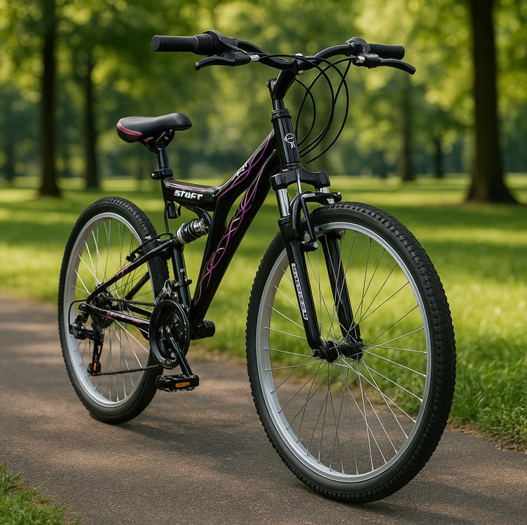 Bicicleta mountain bike TK3 Track TB 200XS R26 tamanho do uadro 18″ – preto/rosa