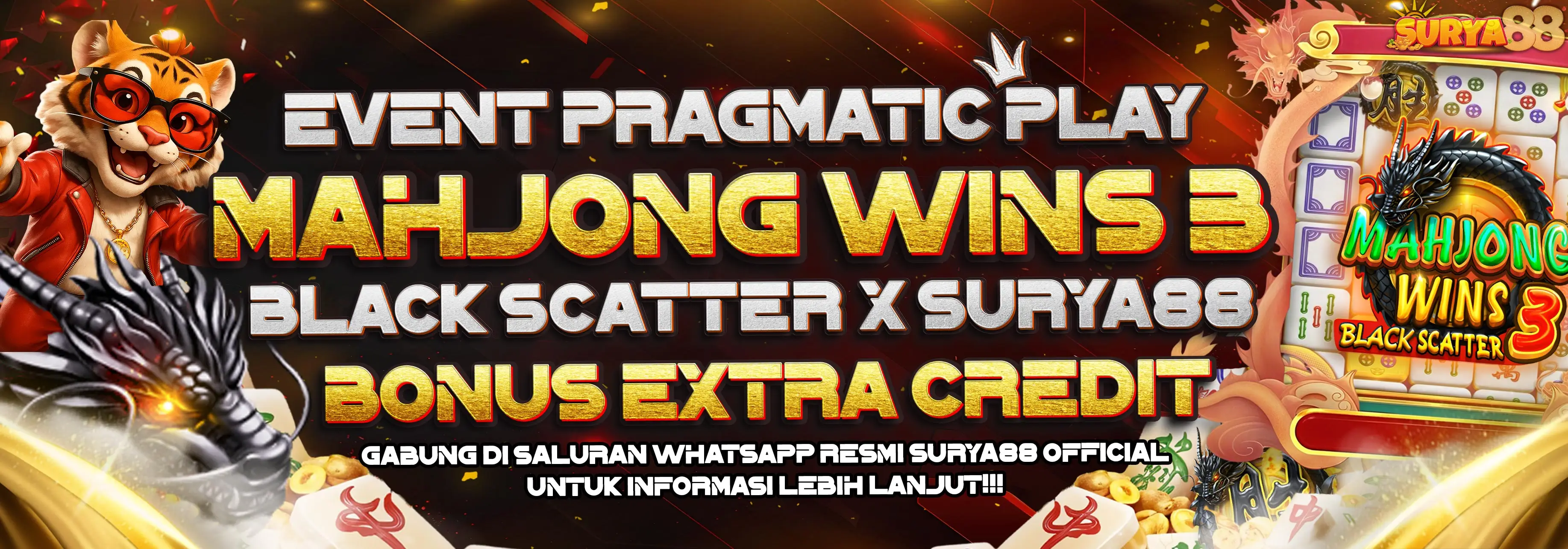 EVENT PRAGMATIC PLAY (MAHJONG WINS 3 BLACK SCATTER) X SURYA88