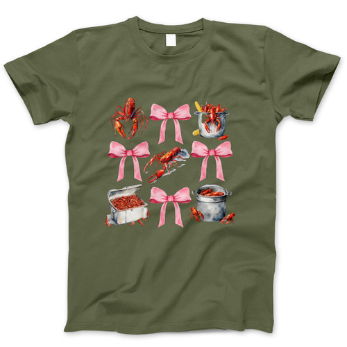 Photograph of four blank t-shirts greys beige and army green. Clipping path included. Ready for your.jpg