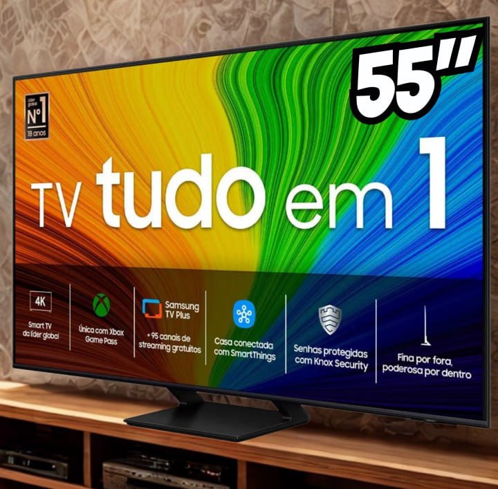 Smart TV Samsung QLED 4K 55″ Polegadas 55Q70D 2024, Processador com AI, Gaming Hub, Alexa built in e Wi-Fi