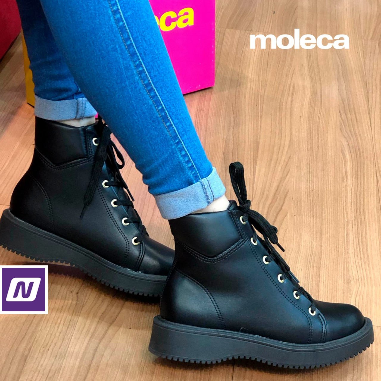 Bota Coturno Moleca Casual Feminina – Preto