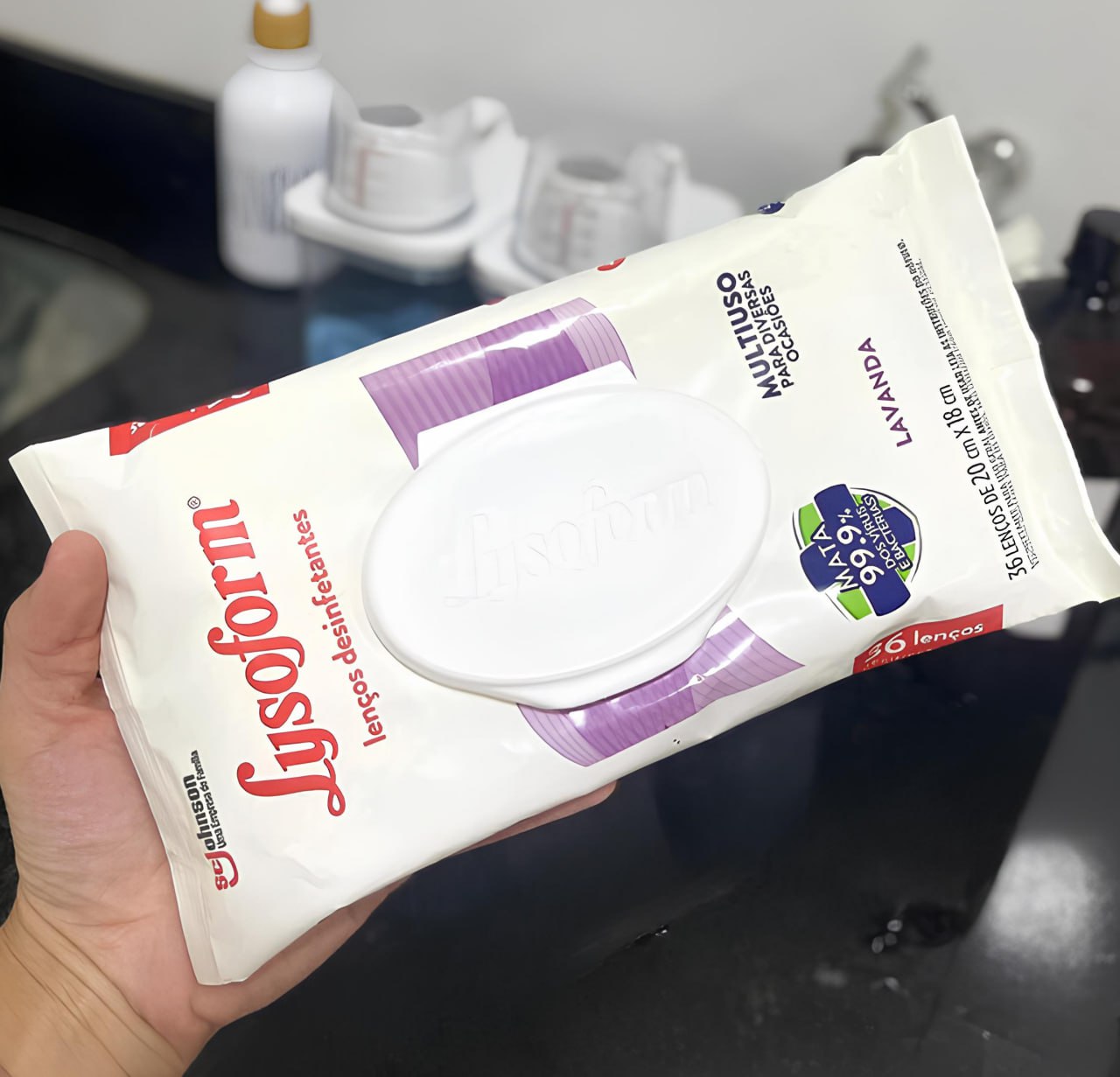 Lysoform Lavanda, Lenço Umedecido Desinfetante Multiuso, 36 unidades